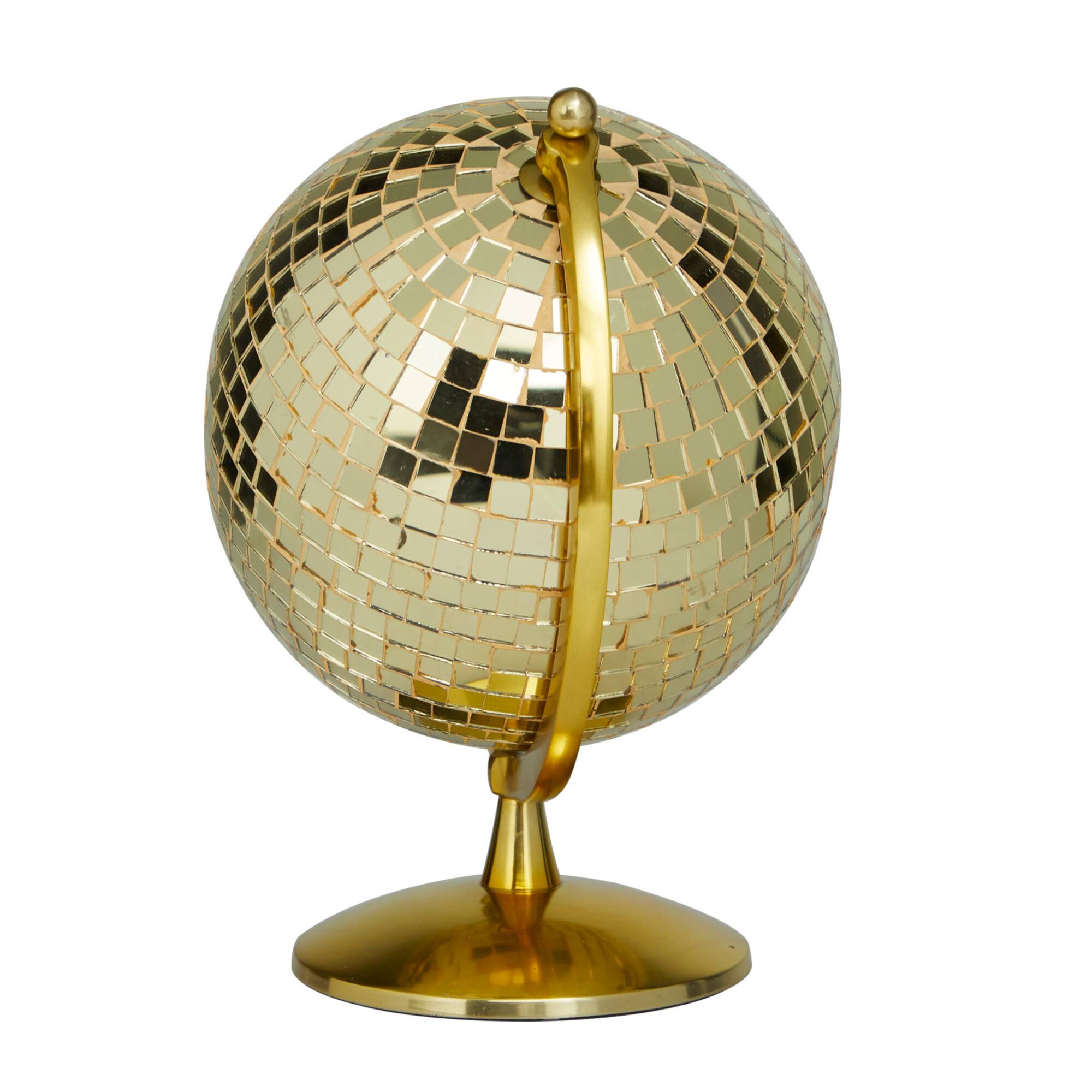 Gold Stainless Steel Glam Globe, 9" x 8" x 12"